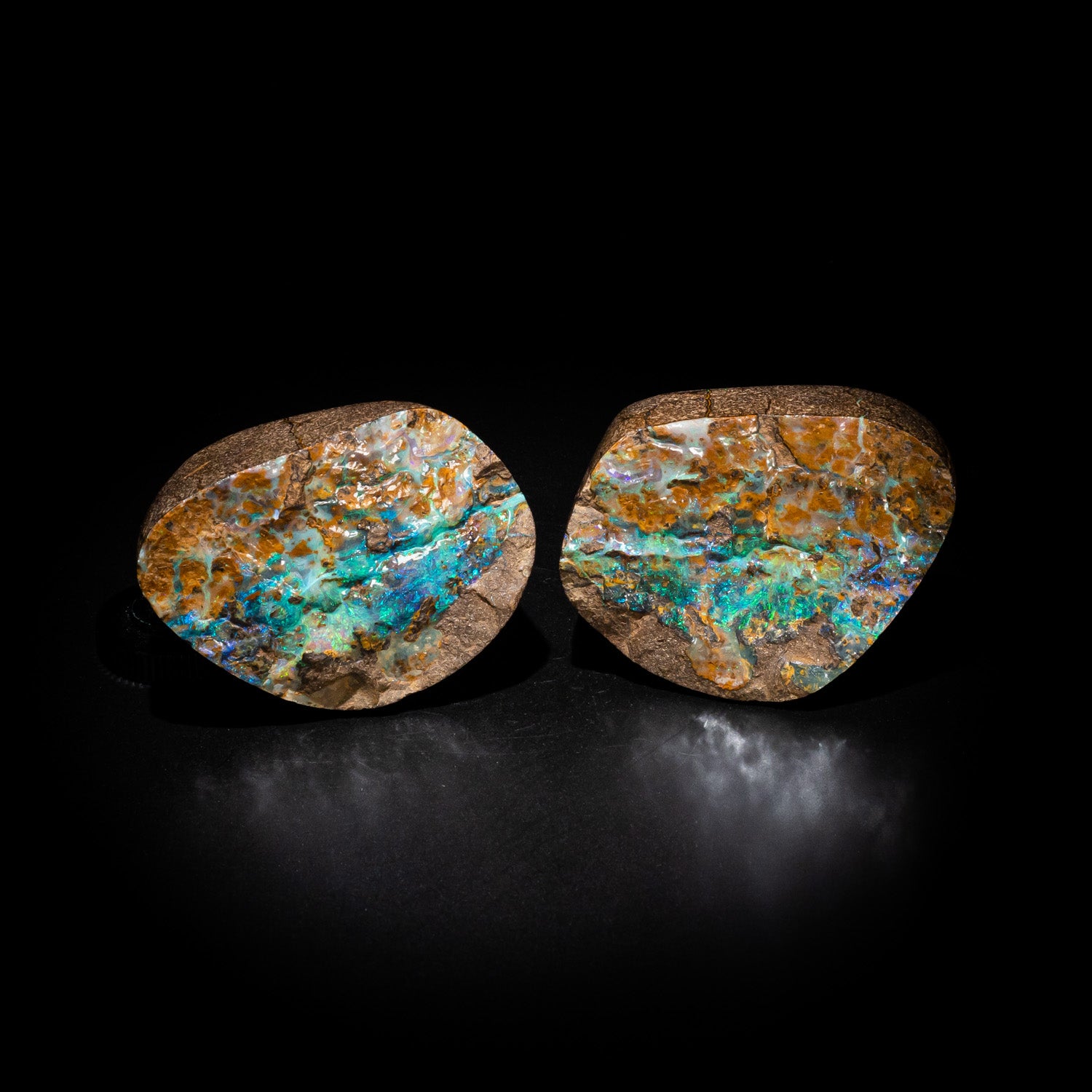 Australian Boulder Opal split pair Specimen