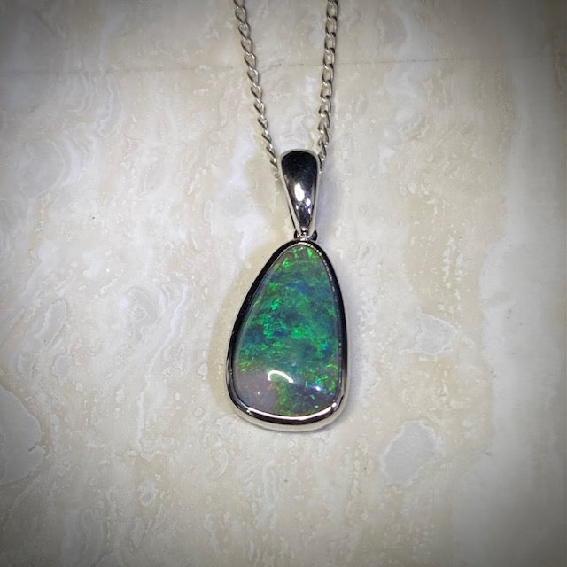 Australian Black Opal pendant 