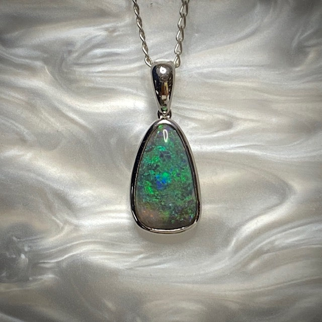 Australian Black Opal pendant 