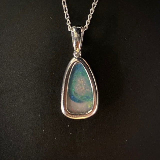 Australian Black Opal pendant 