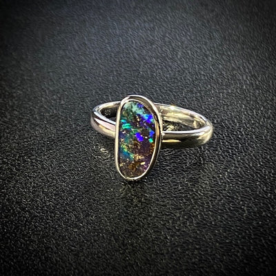Opal boulder ring - 117