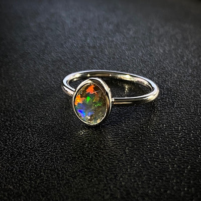 Opal Boulder silver ring - 118