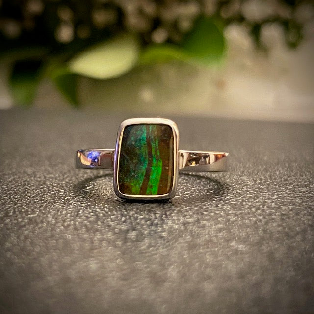 Boulder opal ring 