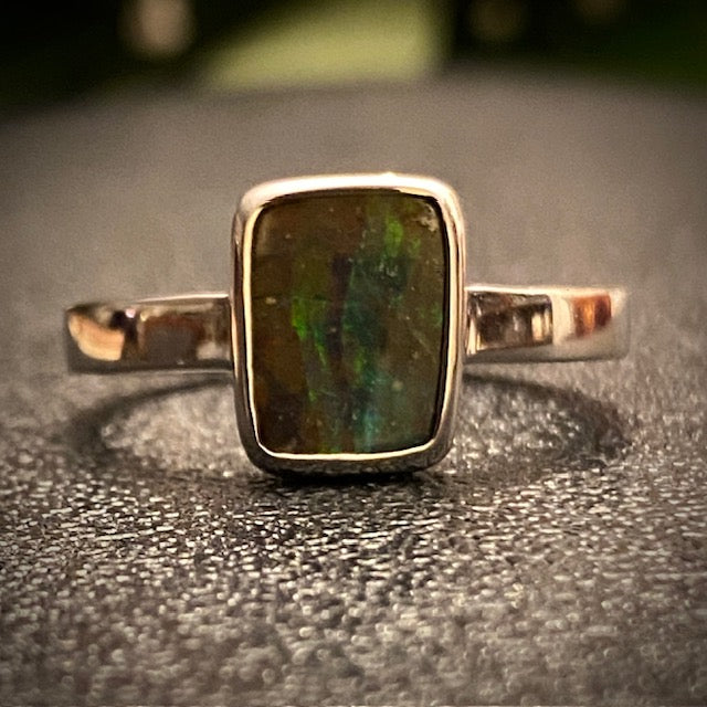 Boulder opal ring - 124