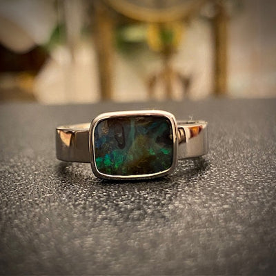 Boulder opal ring - 124