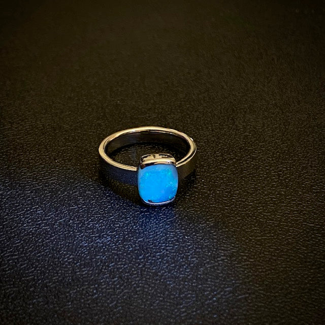 Australian Opal Boulder Silver Ring 2407