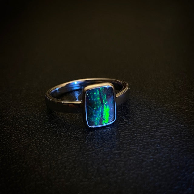 Boulder opal ring 