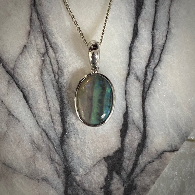 Black opal pendant - 1045
