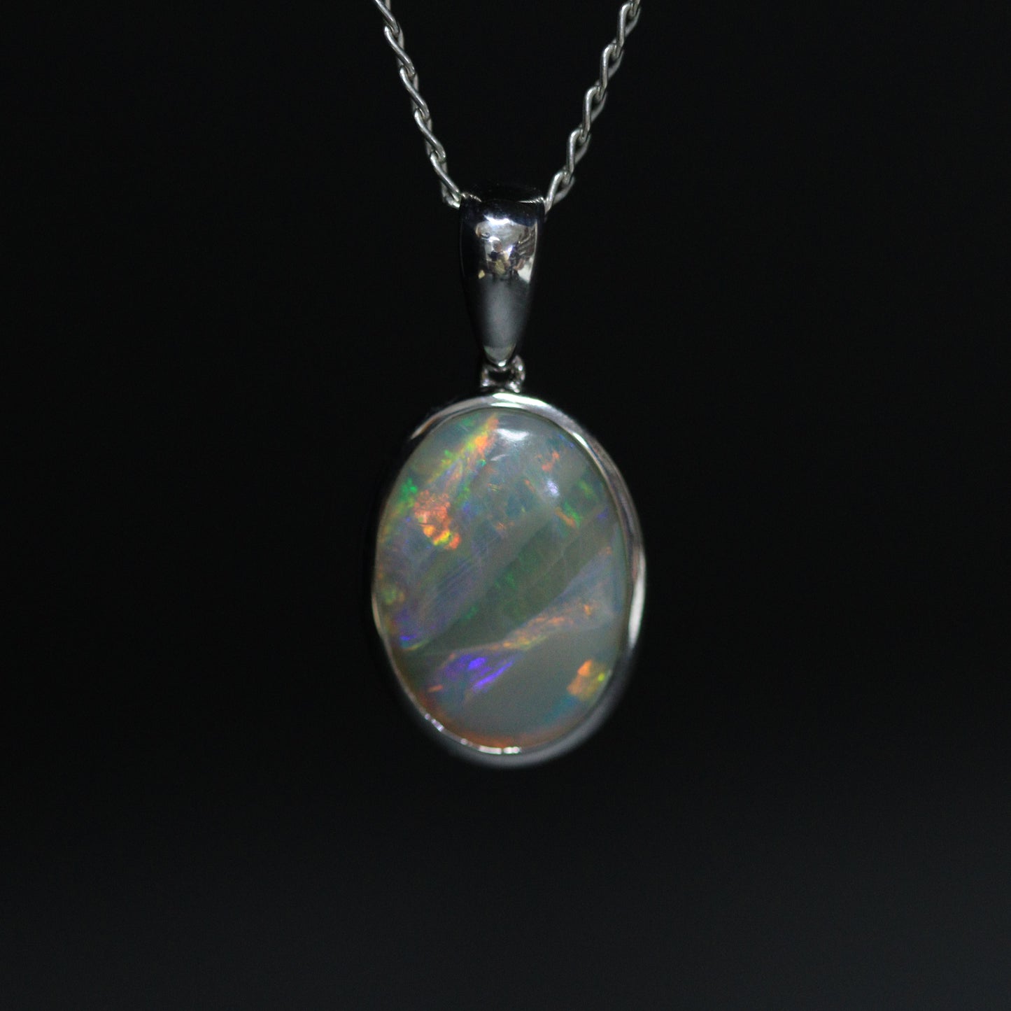 Australian Black Opal pendant 