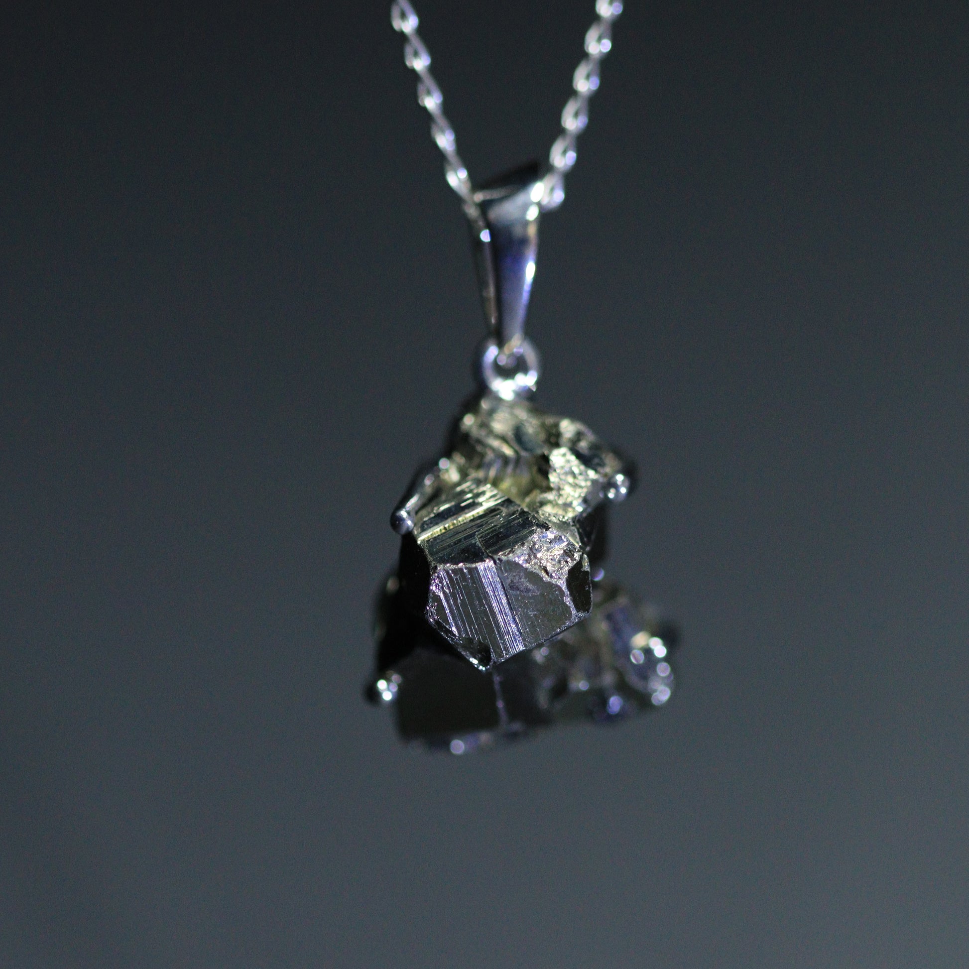 Pyrite silver pendant