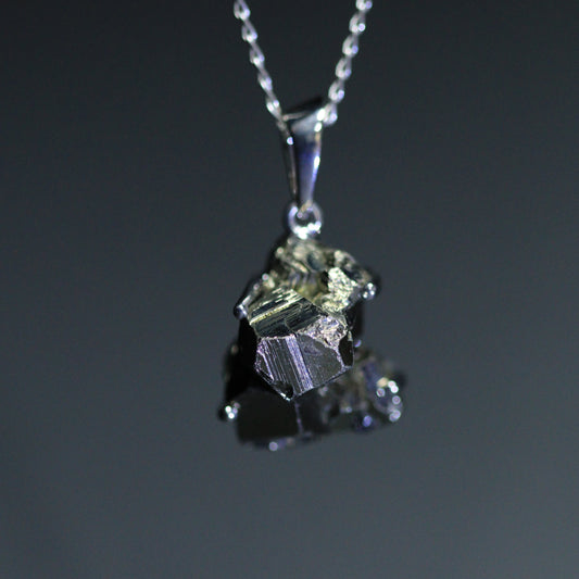 Pyrite silver pendant
