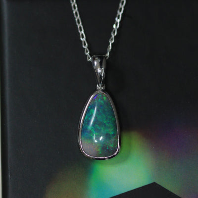 Australian Black Opal pendant - 1042