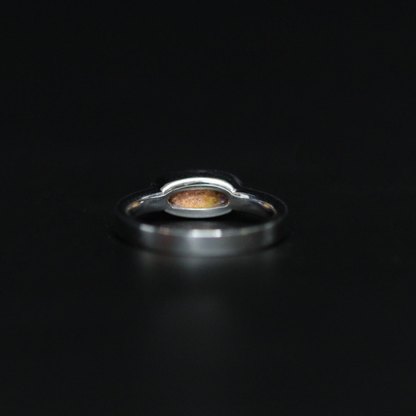 Australian Boulder opal in sterling silver ring