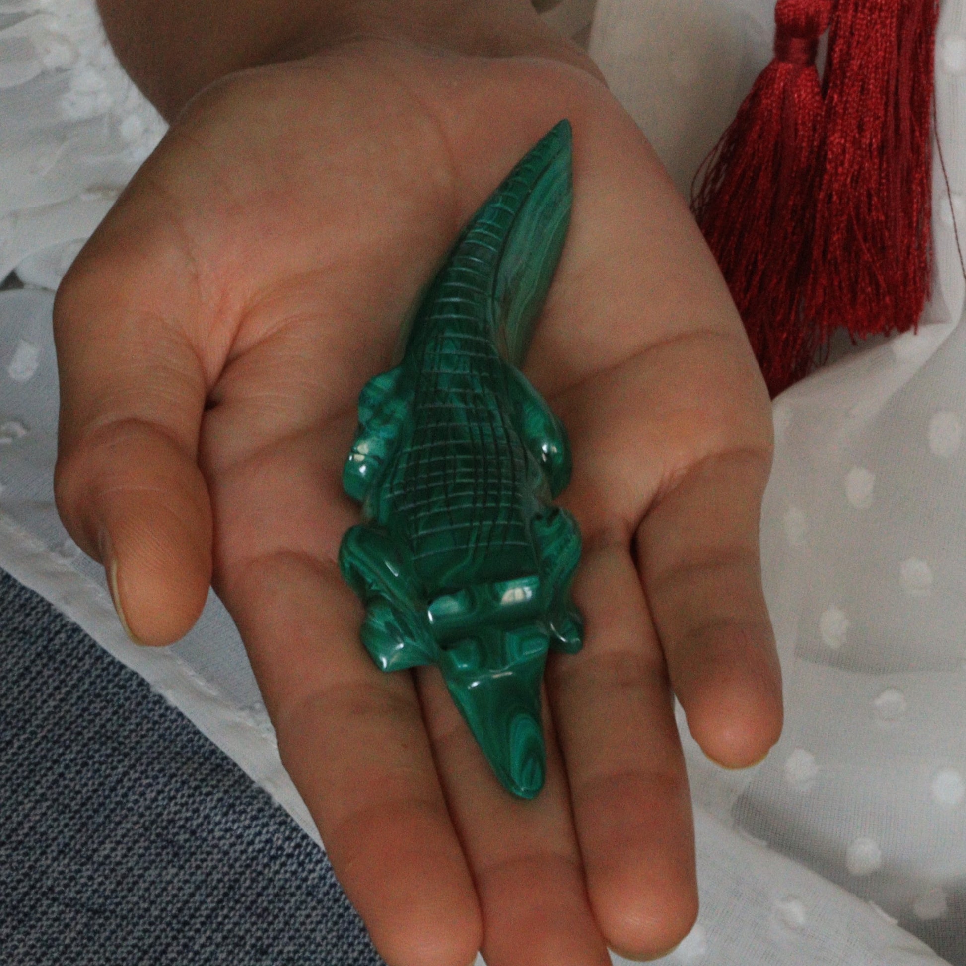Malachite carving "Crocodile" 