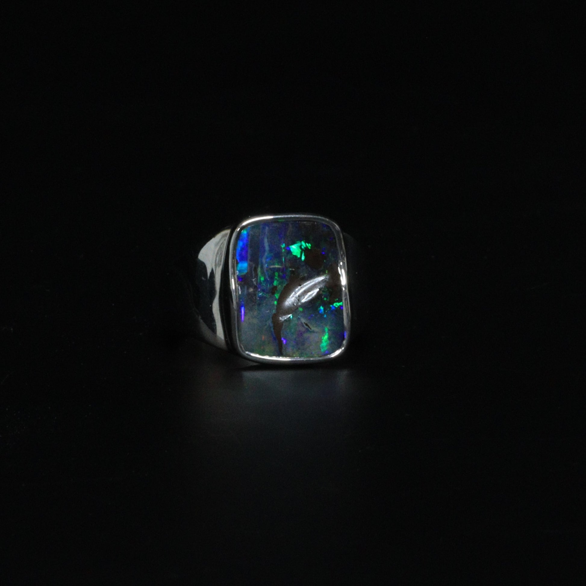 Australian Boulder Opal ring - 103