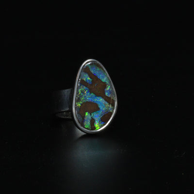 Australian Boulder Opal ring - 104