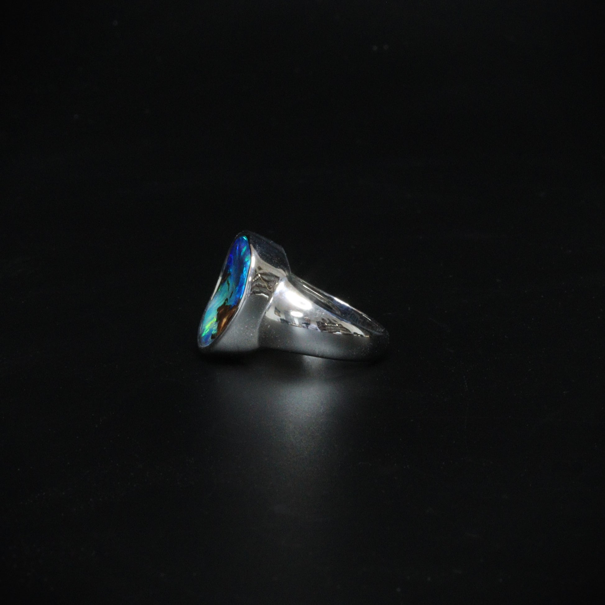 Australian Boulder Opal ring - 105