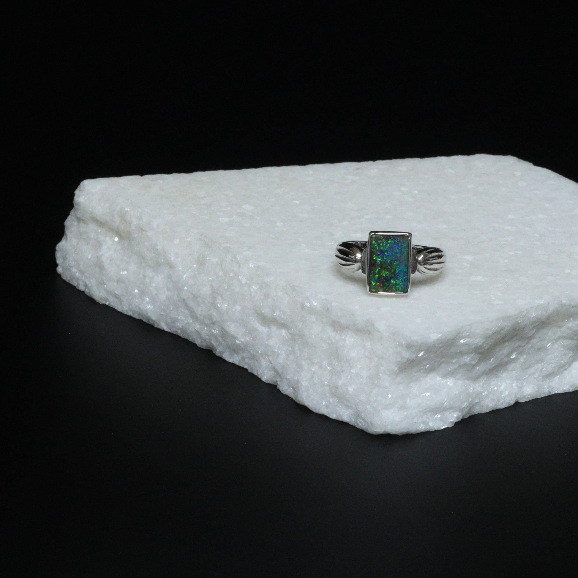 Australian Boulder Opal ring 