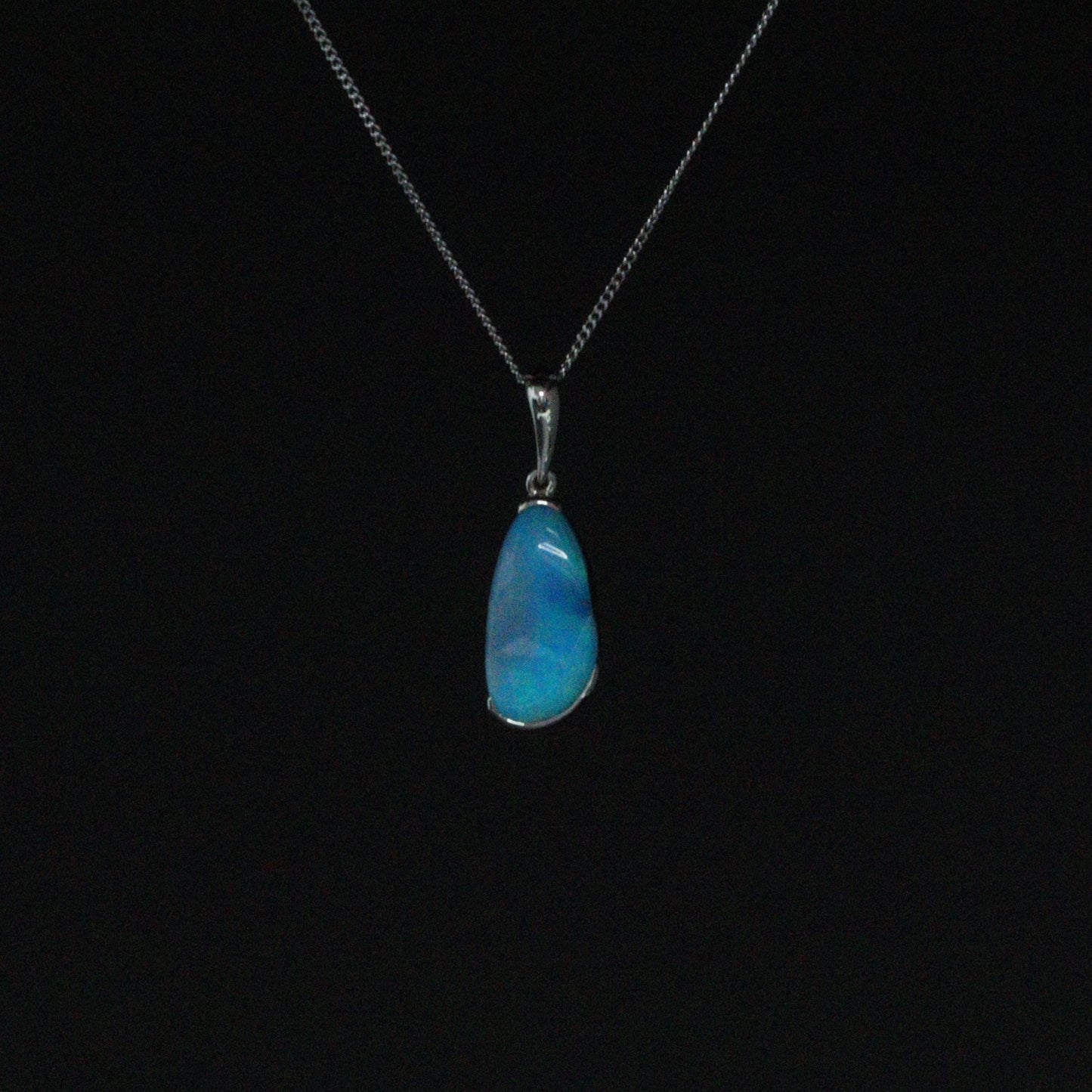 Australian Boulder Opal silver pendant