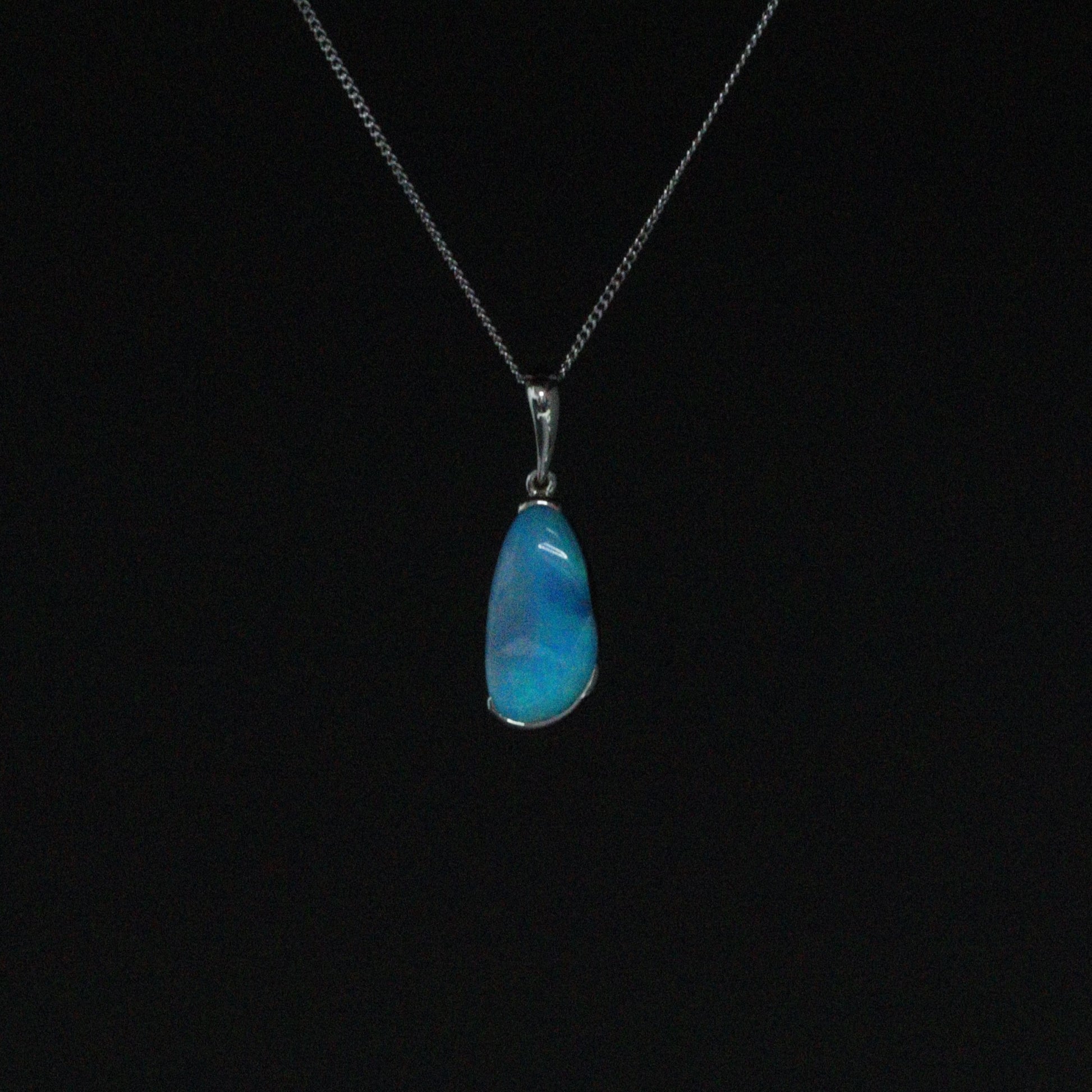 Australian Boulder Opal silver pendant