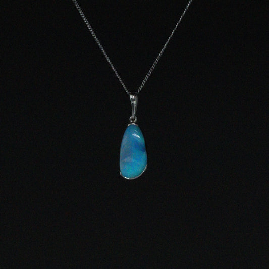 Australian Boulder Opal silver pendant