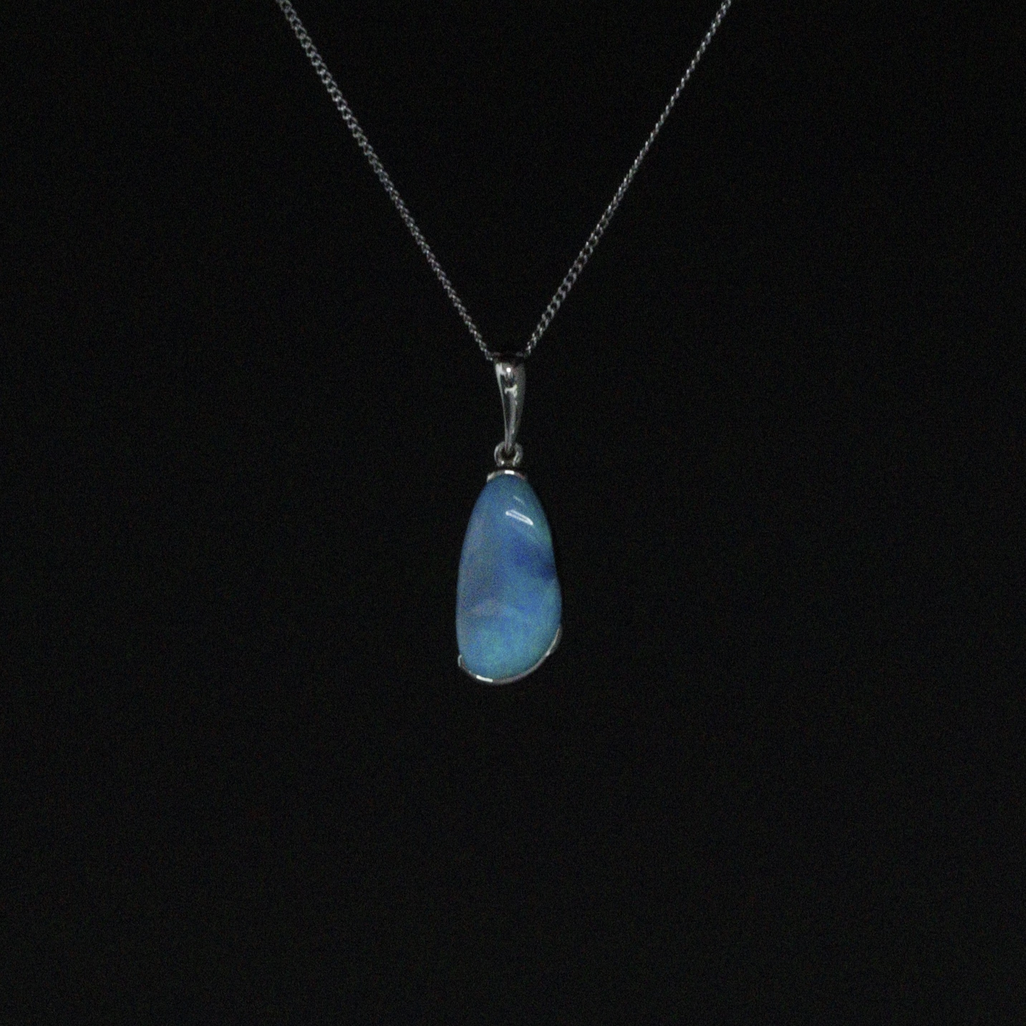 Australian Boulder Opal silver pendant