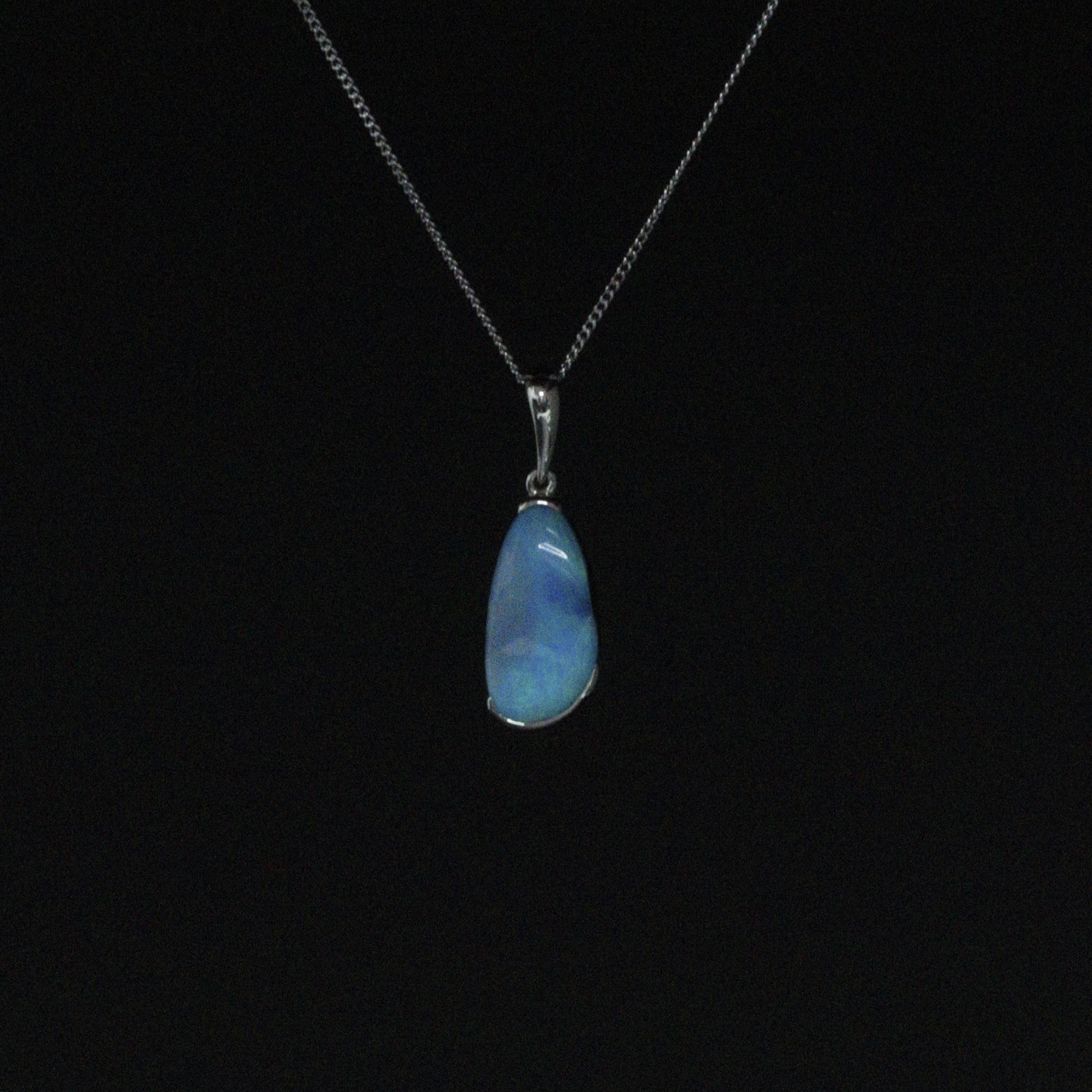 Australian Boulder Opal silver pendant