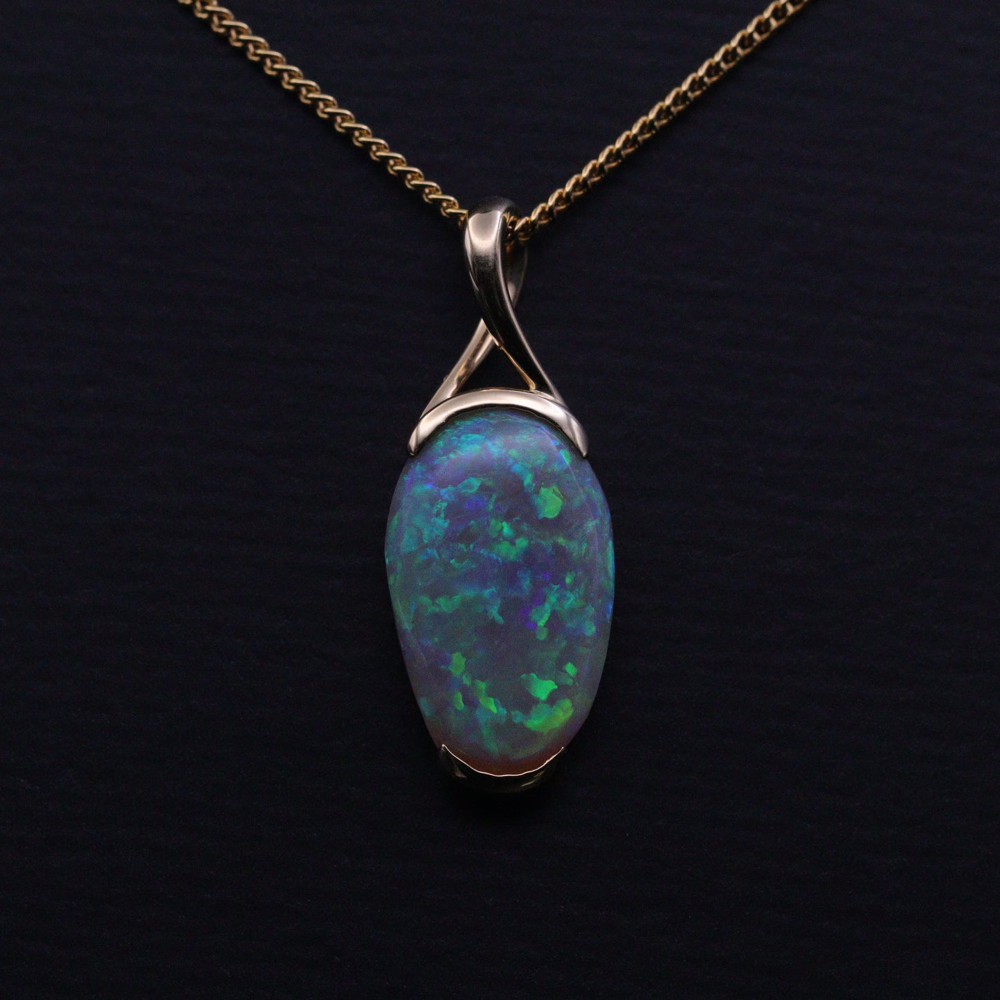 Australian Black Opal 18k Gold Pendant