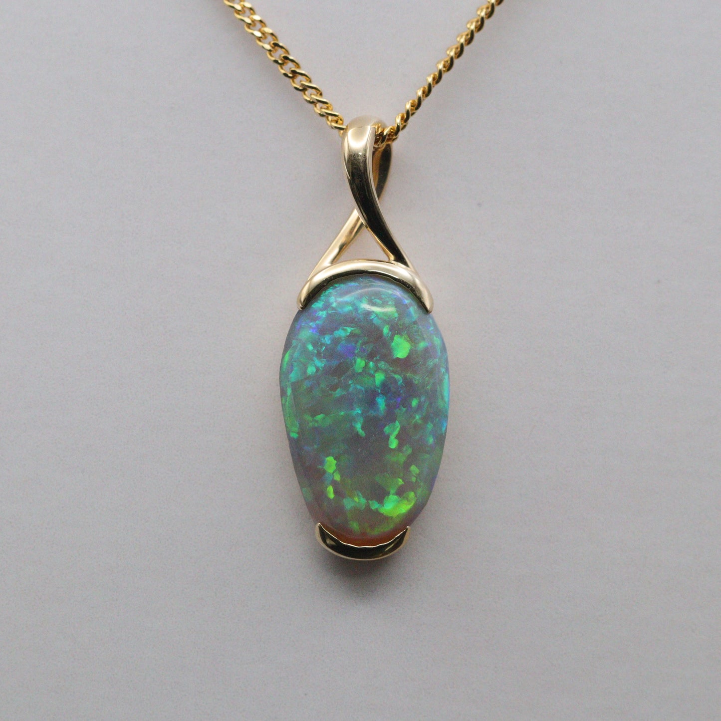 Australian Black Opal 18k Gold Pendant