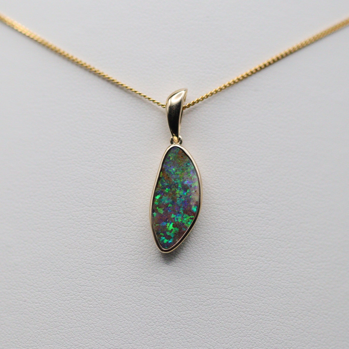 Australian Boulder Opal 18k Gold Pendant
