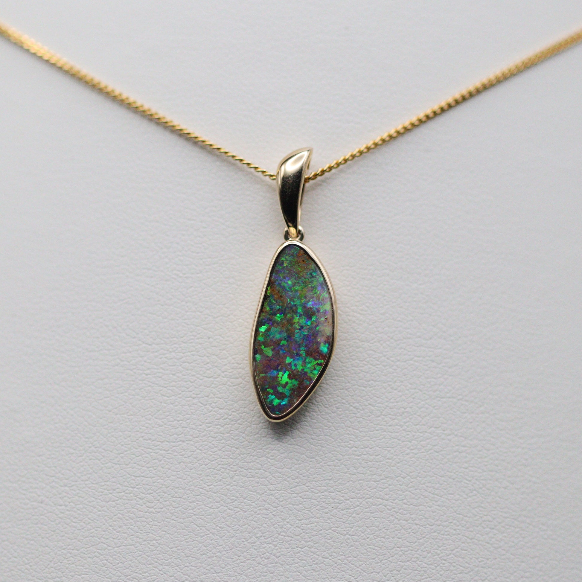 Australian Boulder Opal 18k Gold Pendant