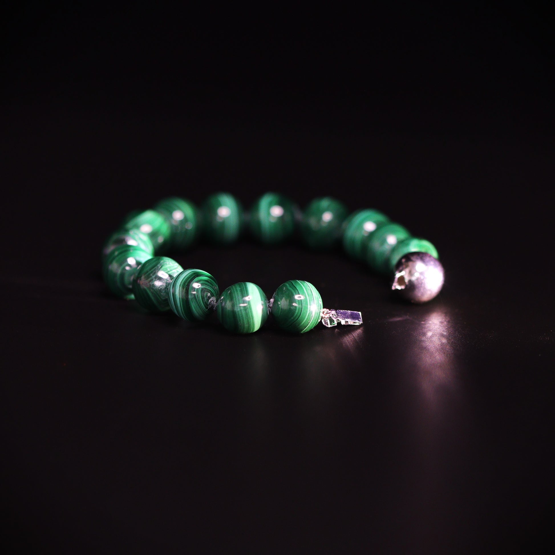 Malachite silver bracelet 