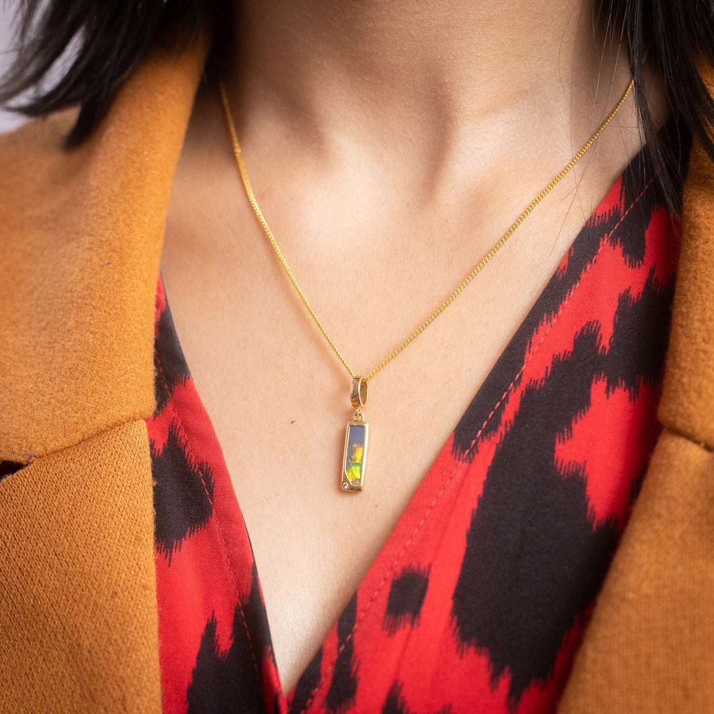 Australian Black Opal pendant 