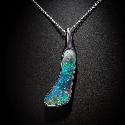 Australian Boulder Opal pendant - 1021