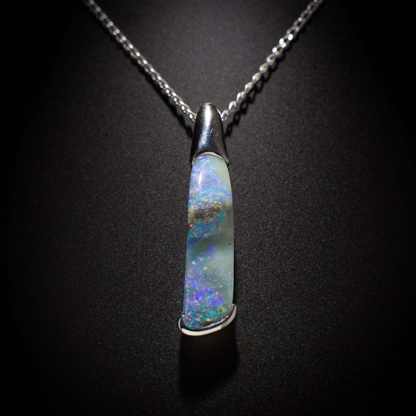 Australian Boulder Opal pendant sterling silver