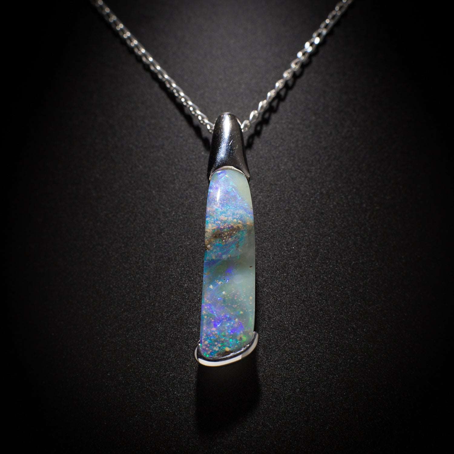 Australian Boulder Opal pendant sterling silver