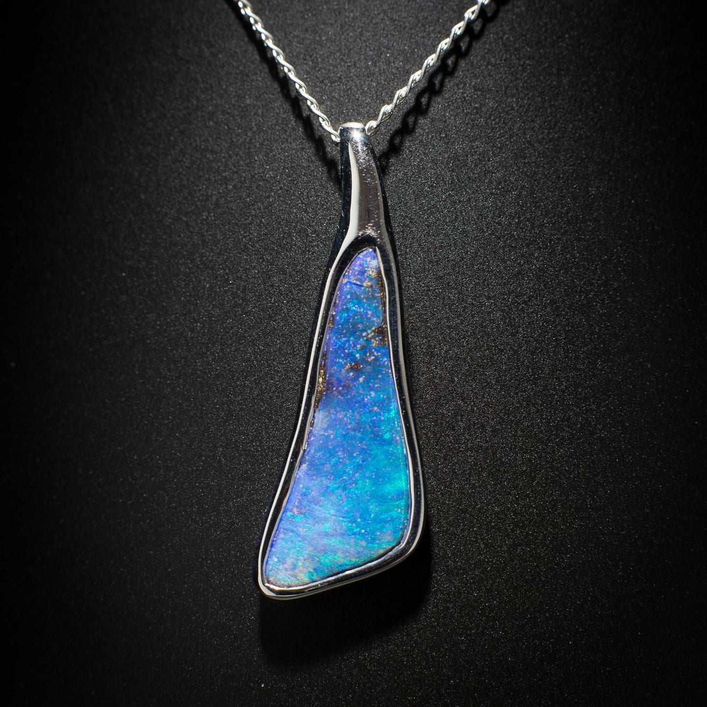 Australian Boulder Opal pendant sterling silver