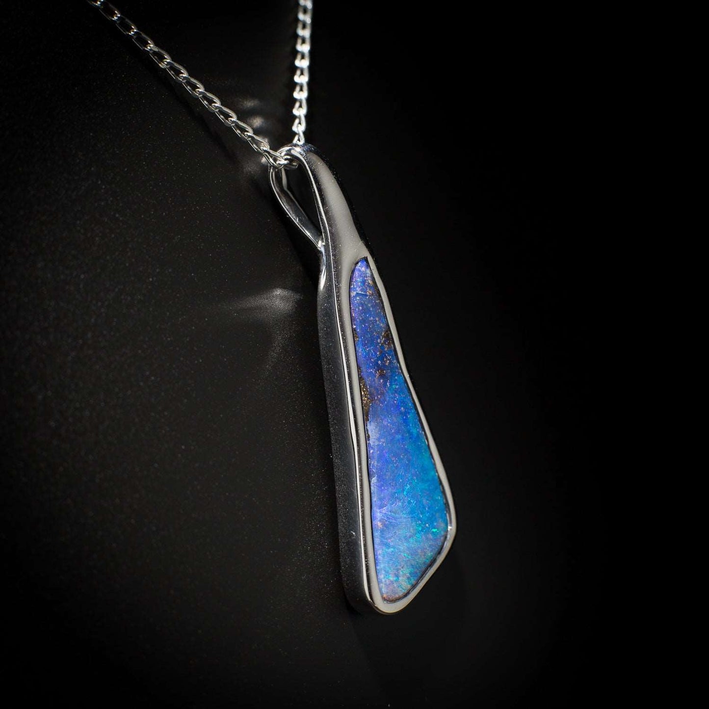 Australian Boulder Opal pendant sterling silver