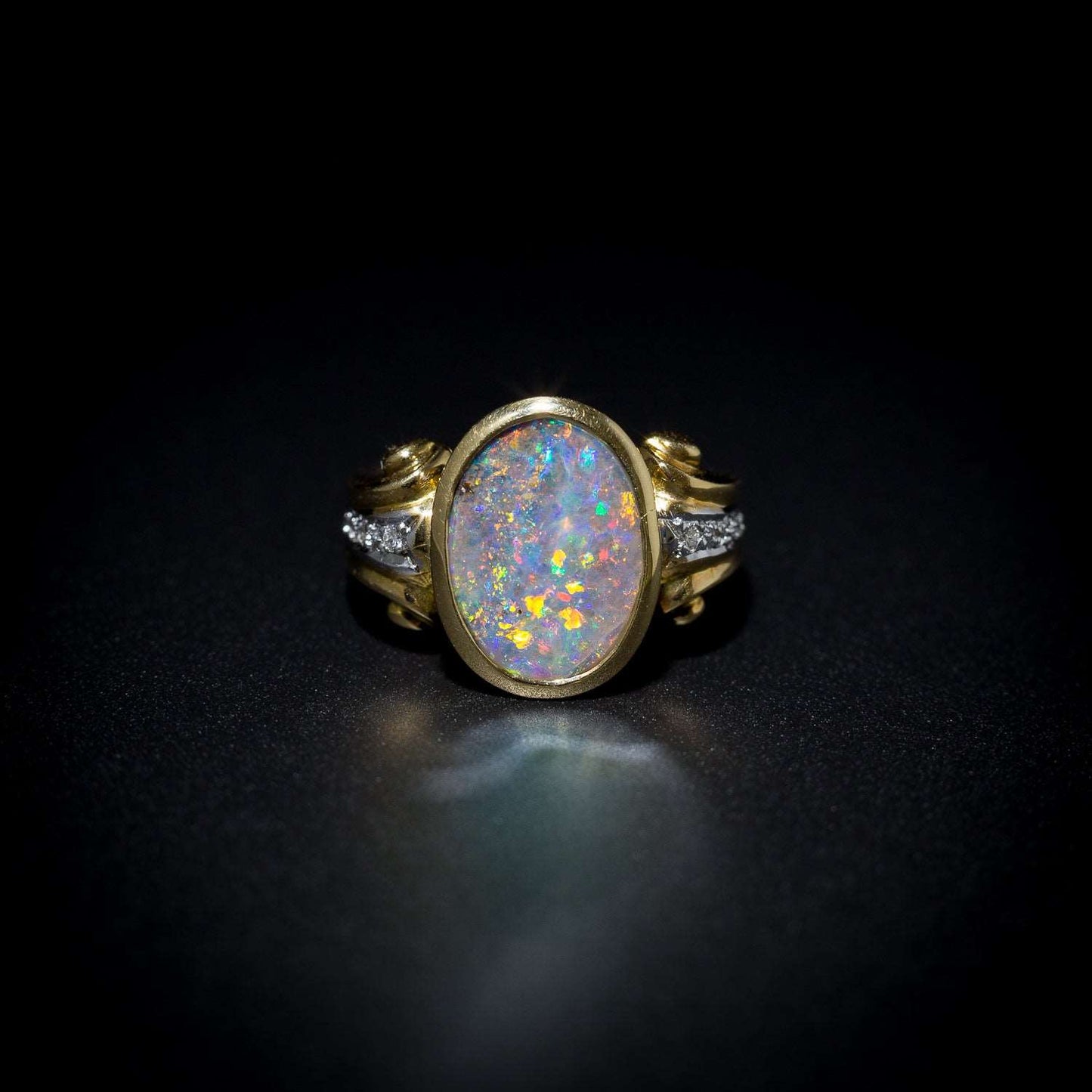Australian Boulder Opal ring - 109