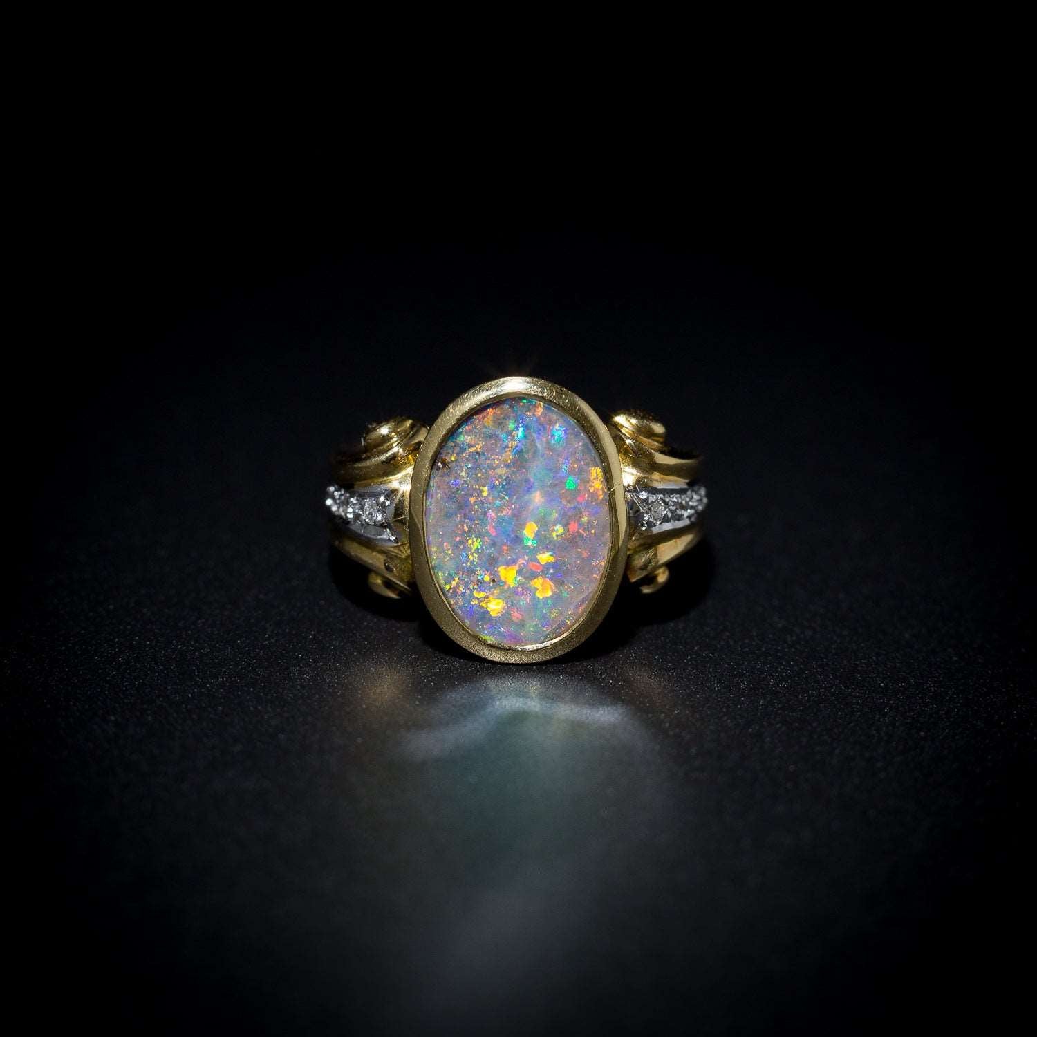 Australian Boulder Opal ring - 109