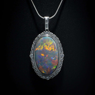 Australian Black Opal Pendant - 1025