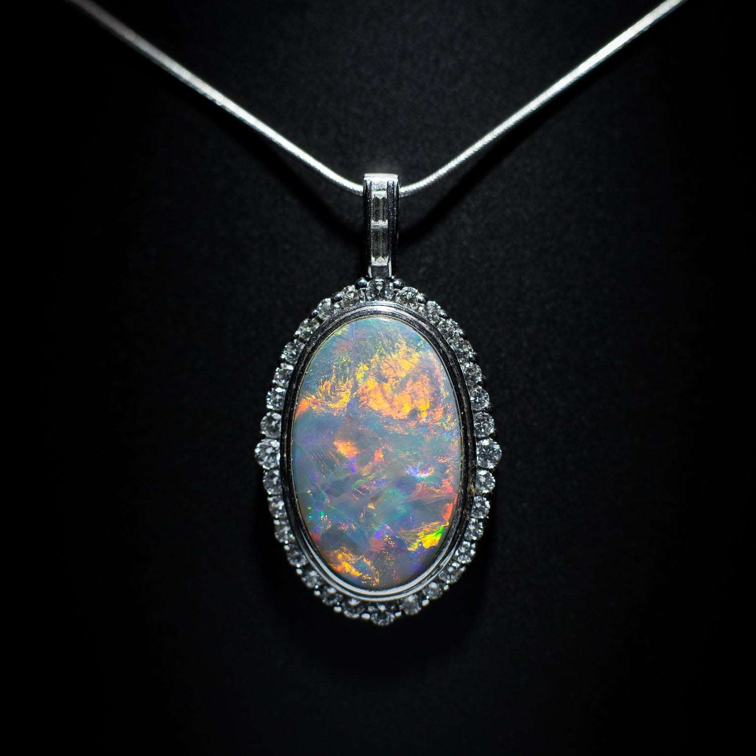 Australian Black Opal Pendant - 1025