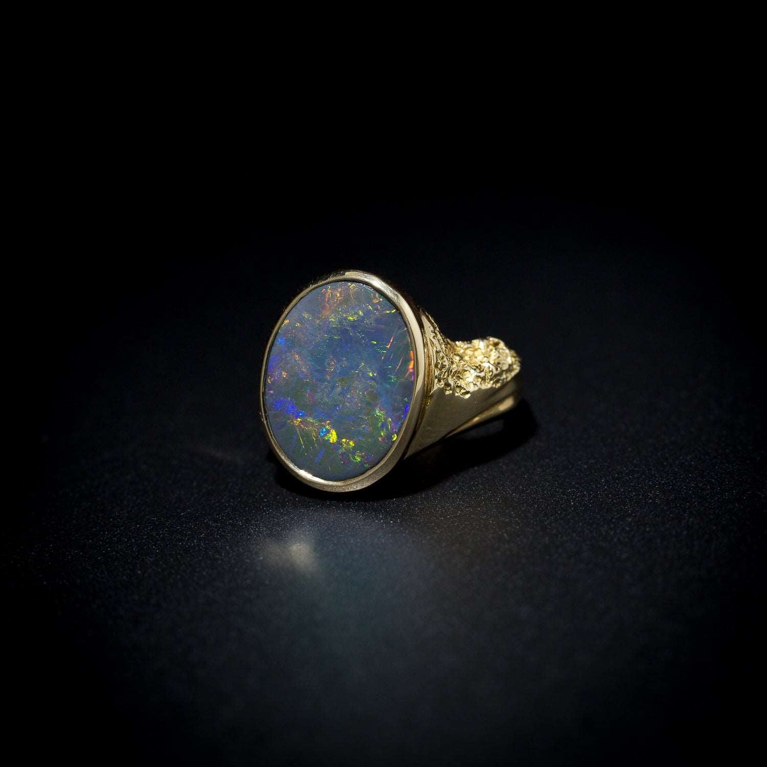 Black opal ring - 108