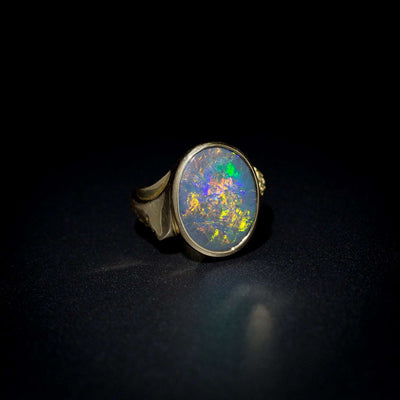 Black opal ring - 108