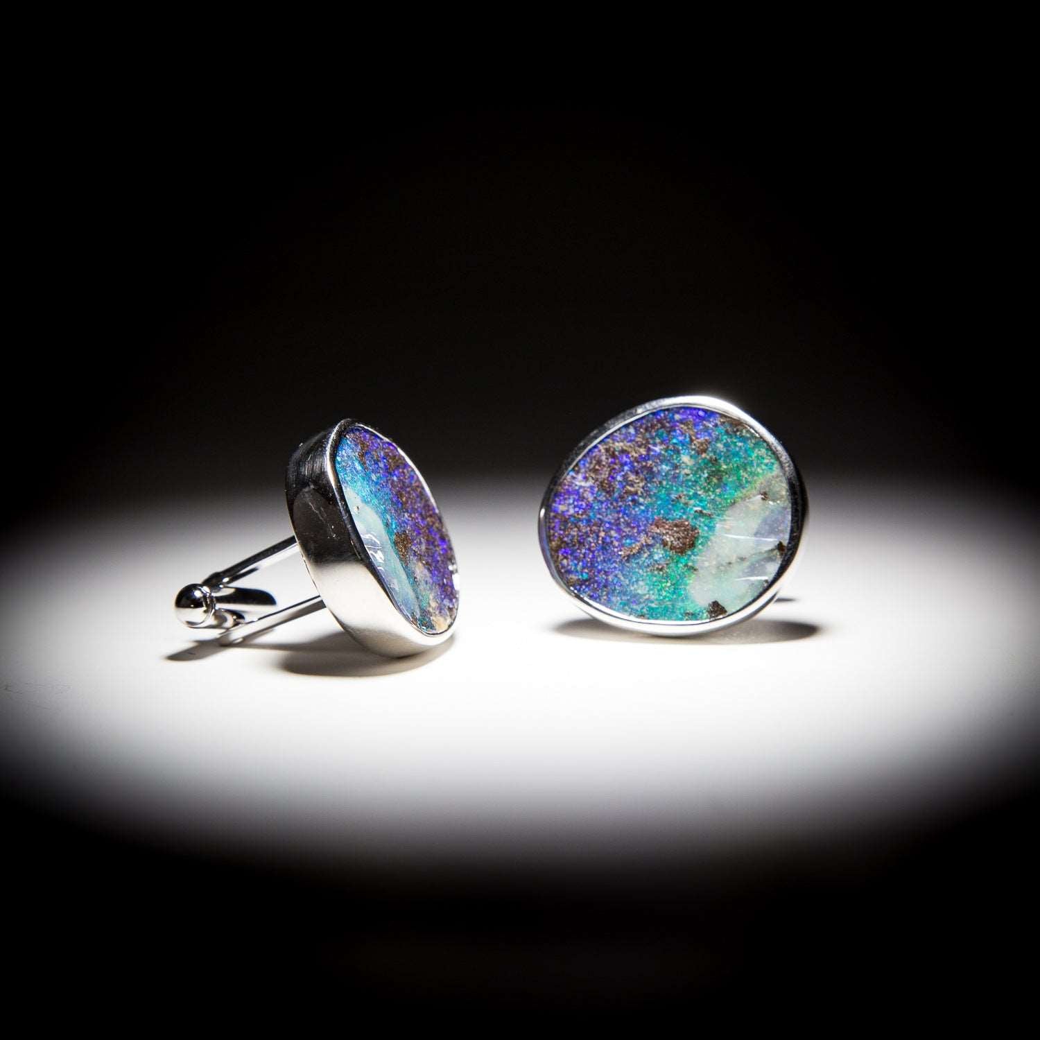 Australian Boulder Opal Cufflinks - 2