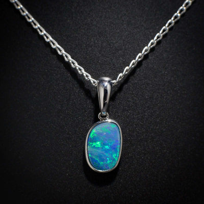 Harlequin Opal Pendant Necklace | AC Silver