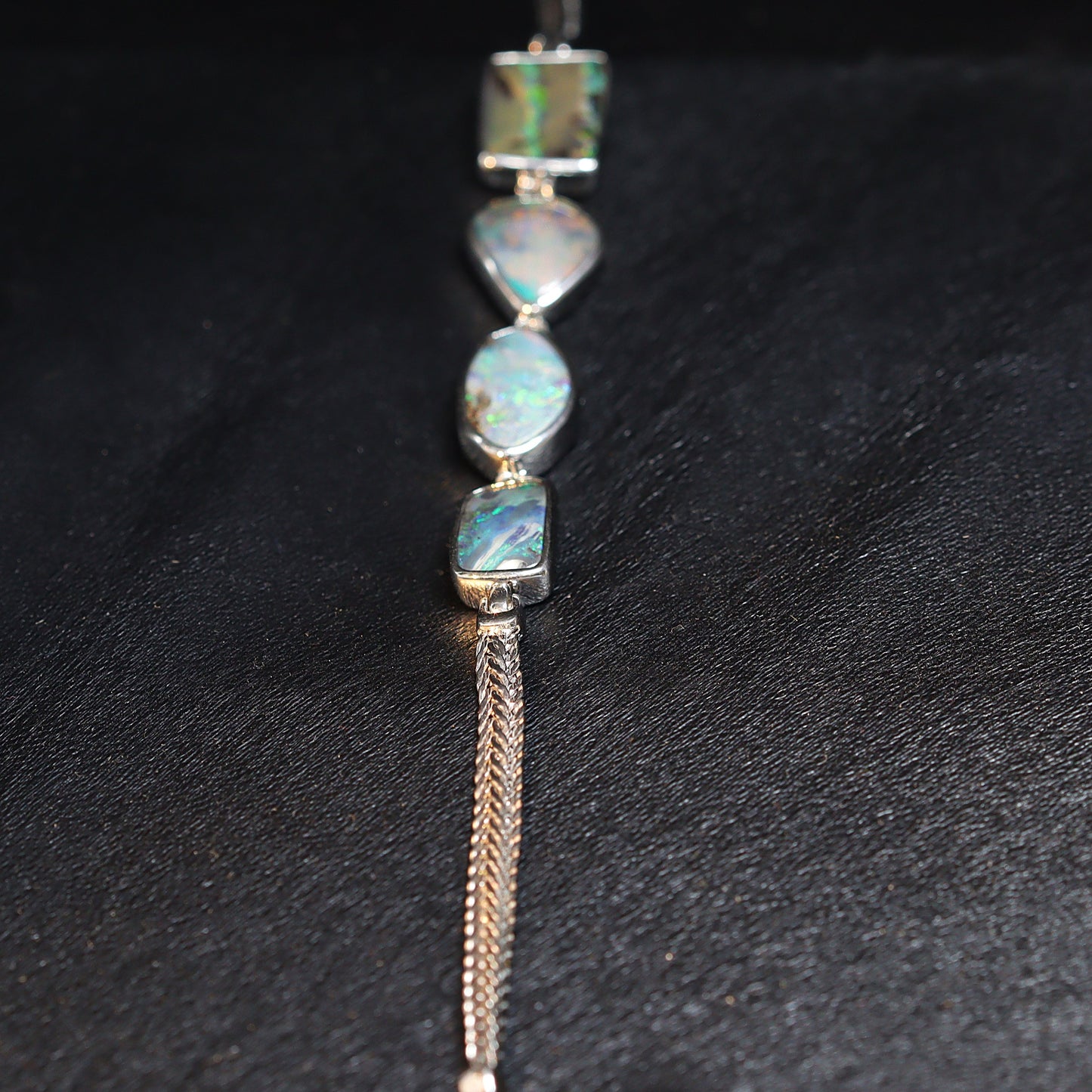 Australian Boulder Opal Silver Bracelet 
