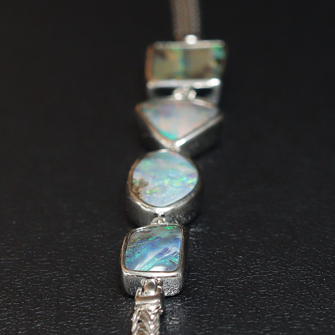 Australian Boulder Opal Silver Bracelet 