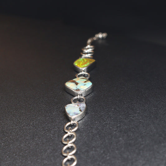 Australian Boulder Opal Silver Bracelet 