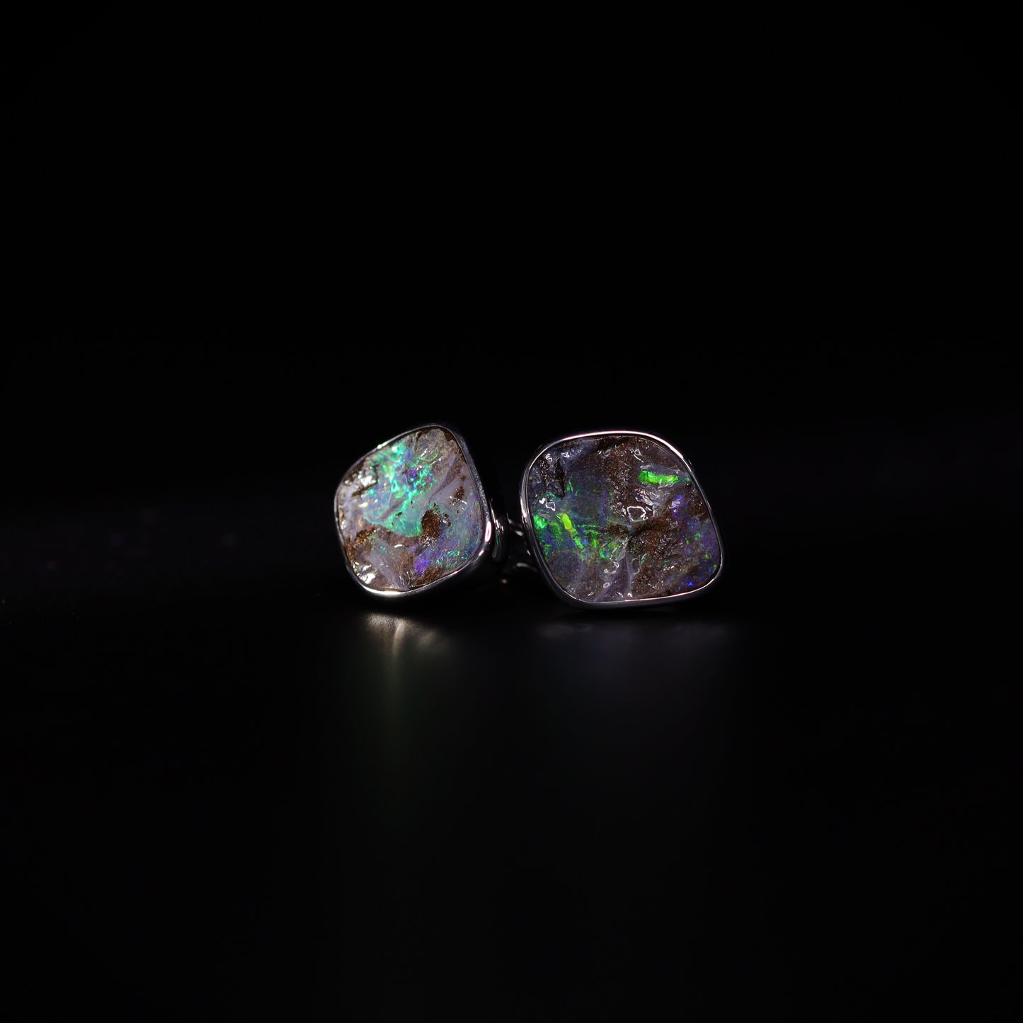 Australian Boulder Opal silver Cufflinks 